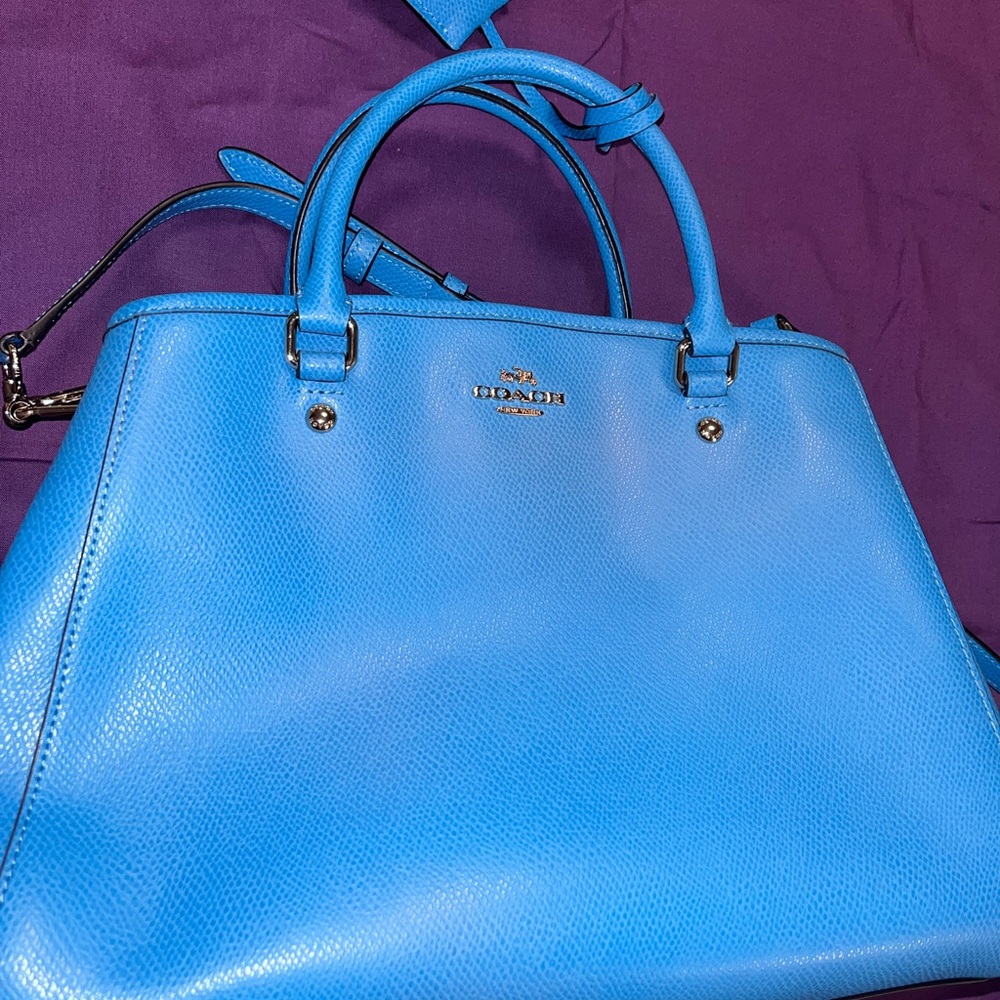 Coach Christie Carryall  Satchel Blue Leather! Perfect condition!